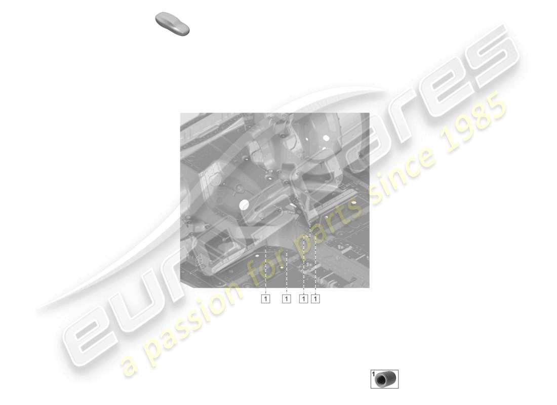 porsche 2019 (992-1) traversa posteriore del tunnel posteriore diagramma delle parti