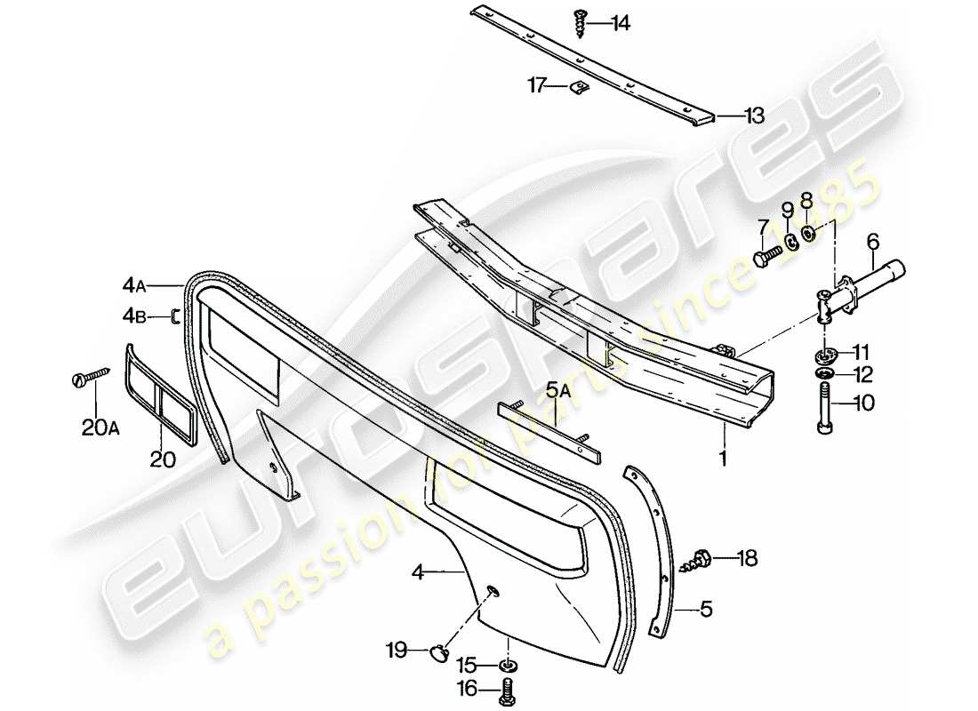 porsche 1978 (928) paraurti diagramma delle parti