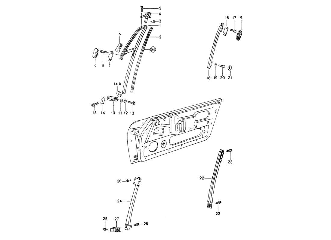 porsche 1994 (964) cornice della finestra diagramma delle parti