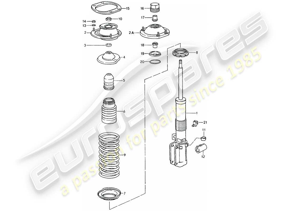 porsche 1989 (964) sospensione - punte ammortizzatore - nuovo design - attenzione schema delle parti