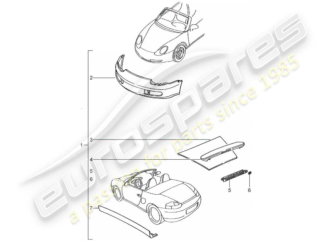 porsche 2011 (tequipment) diagramma delle parti aerokit