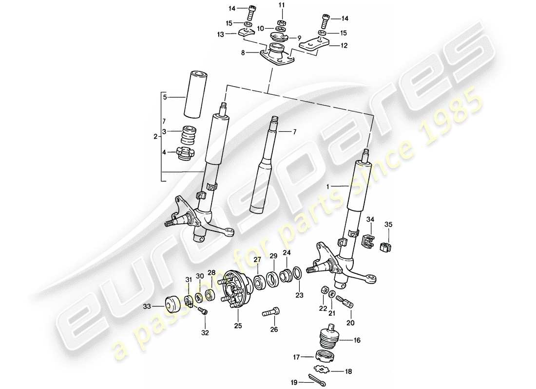 porsche 1987 (911) punto ammortizzatore - lubrificanti diagramma delle parti