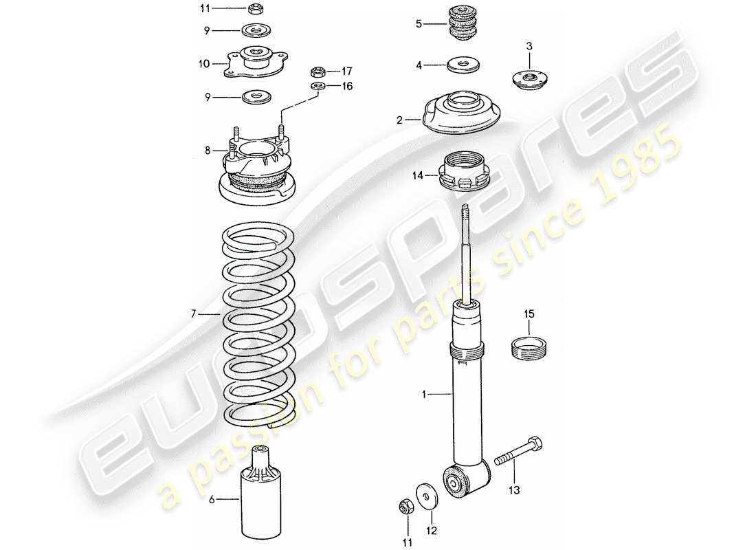 porsche 1987 (928) sospensione diagramma delle parti