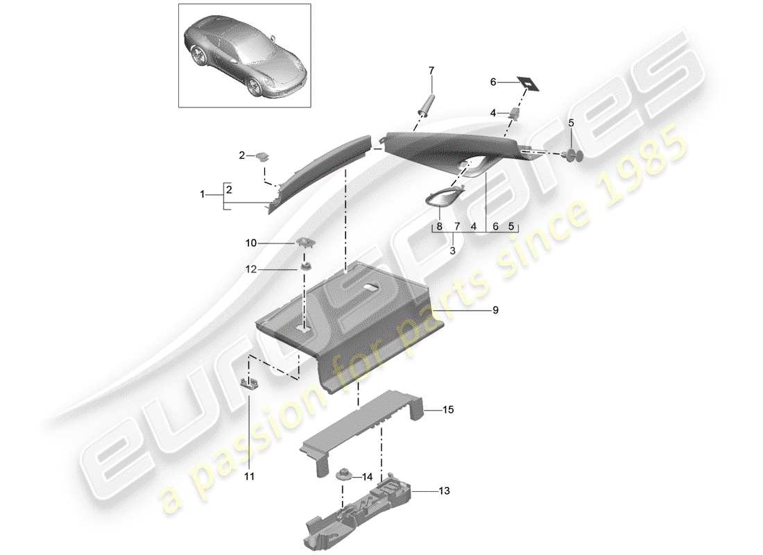 porsche 2014 (991-1) finiture diagramma delle parti