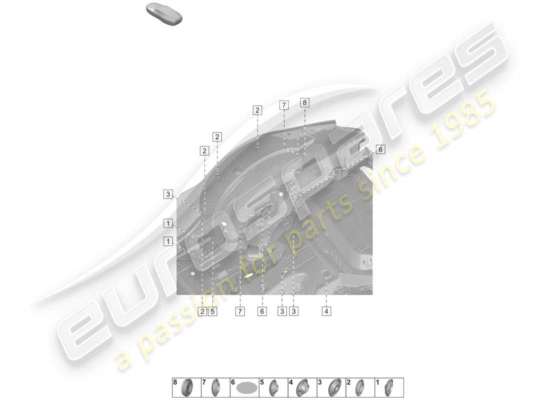 porsche 2020 (992-1) tappi per il corpo diagramma delle parti