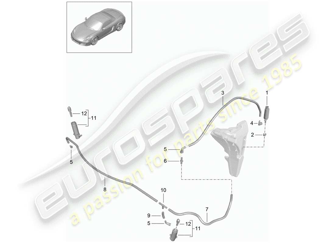 porsche 2013 (981 boxster) impianto rondella diagramma delle parti