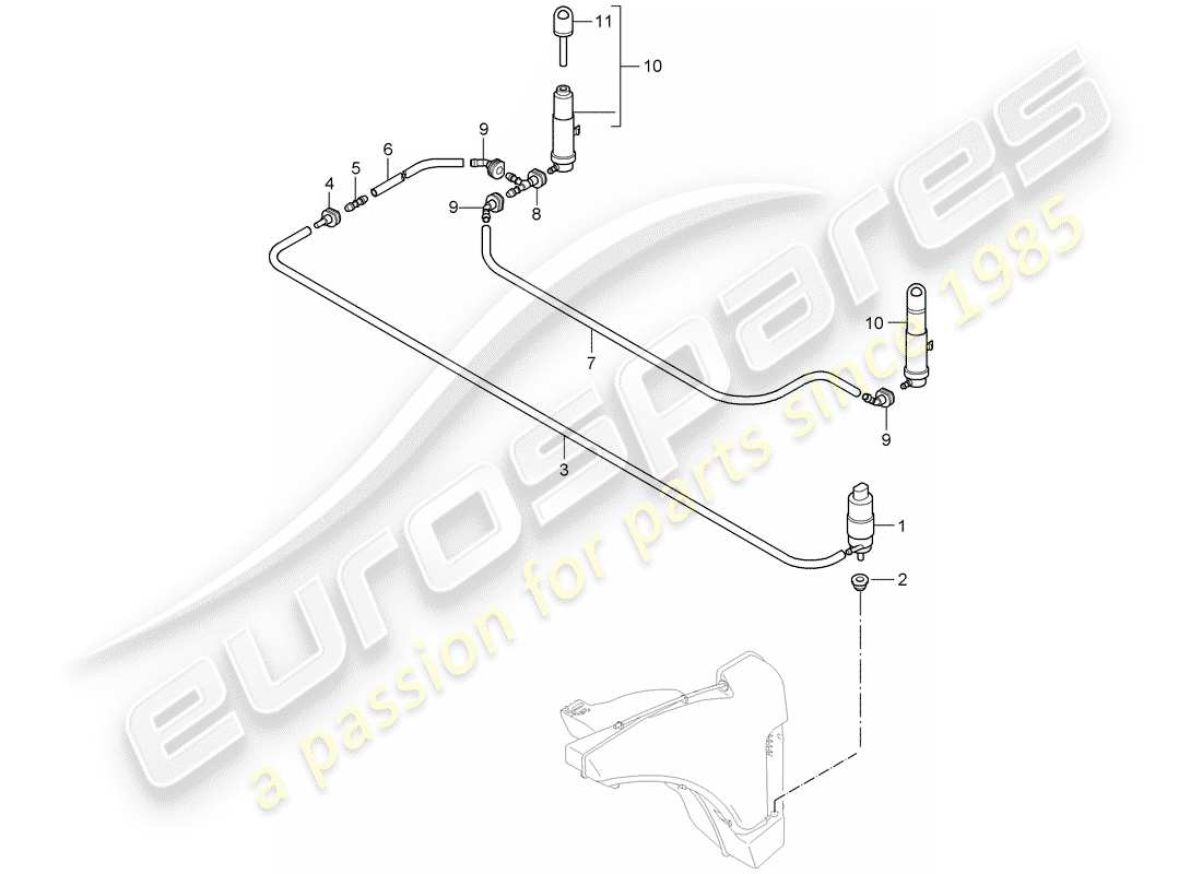porsche 2009 997-2 turbo / gt2 schema delle parti del sistema rondella