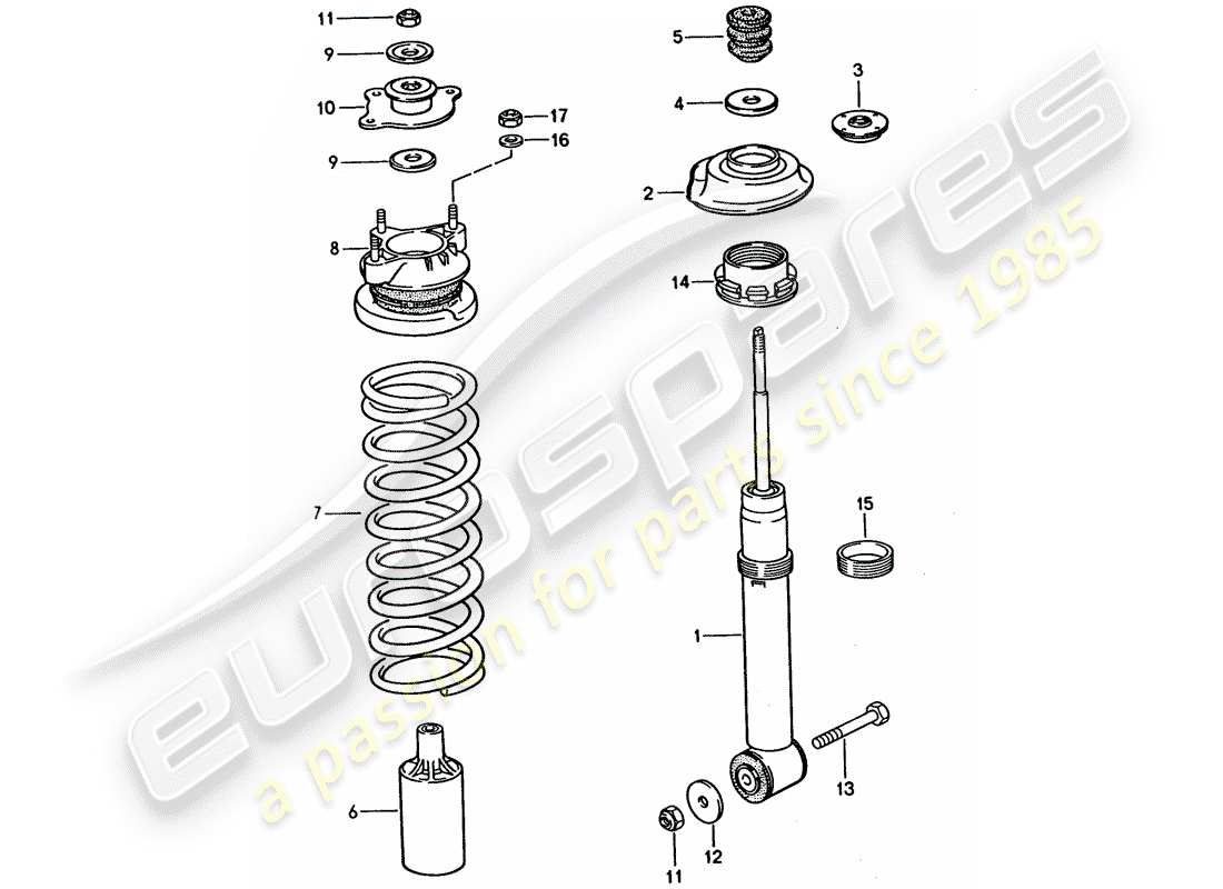 porsche 1992 (928) sospensione diagramma delle parti