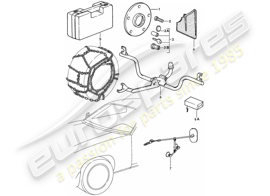 porsche 1983 (928) accessori diagramma delle parti