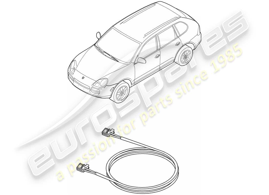 porsche 2008 (cayenne e1 9pa) fibra ottica leggera diagramma delle parti