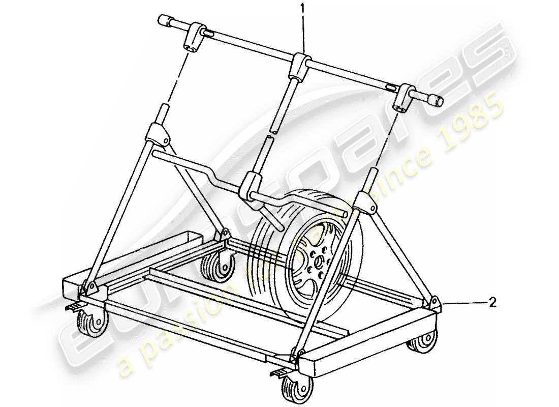 porsche 2001 (tequipment) carrello da trasporto diagramma delle parti