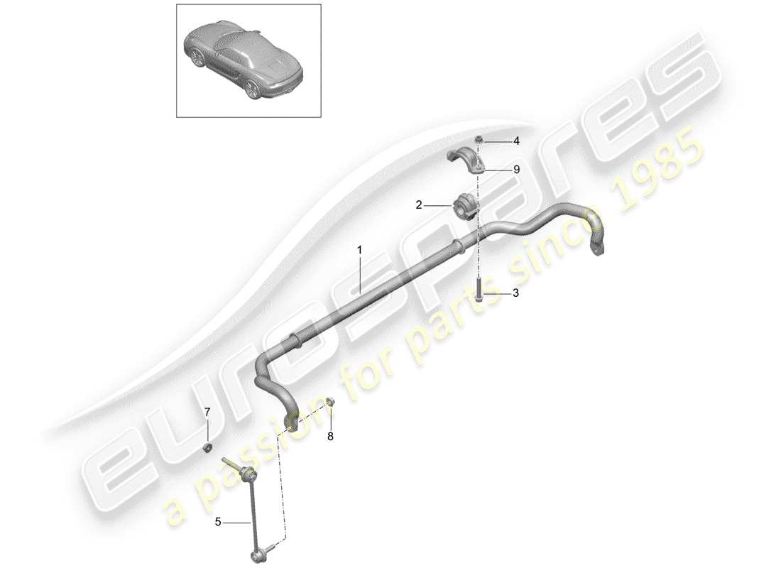 porsche 2013 (981 boxster) stabilizzatore diagramma delle parti