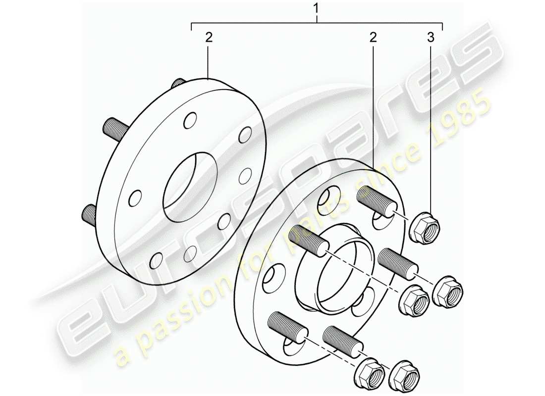 porsche 2008 (tequipment cayenne) rondella distanziale diagramma delle parti