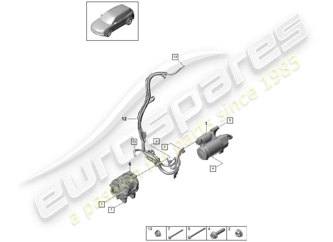porsche 2019 (cayenne e3 9ya/9yb) antipasto diagramma delle parti