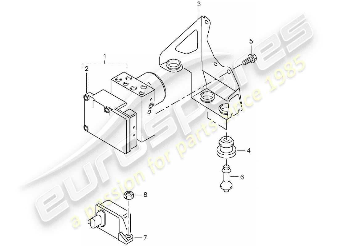 porsche 2003 (cayenne e1 9pa) unità idraulica diagramma delle parti