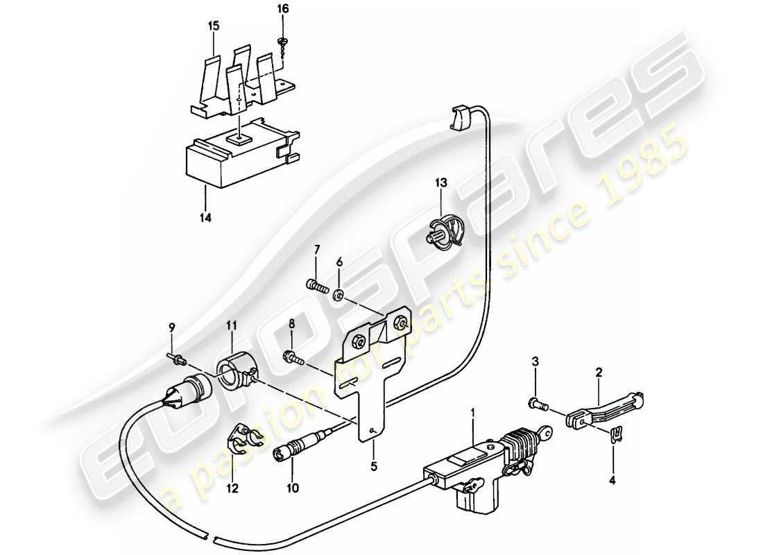 porsche 1986 (944) sistema di chiusura centralizzata - d - mj 1986>> schema delle parti