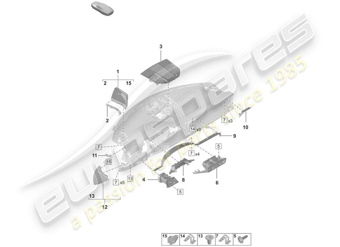 porsche 2019 (992-1) accessori diagramma delle parti