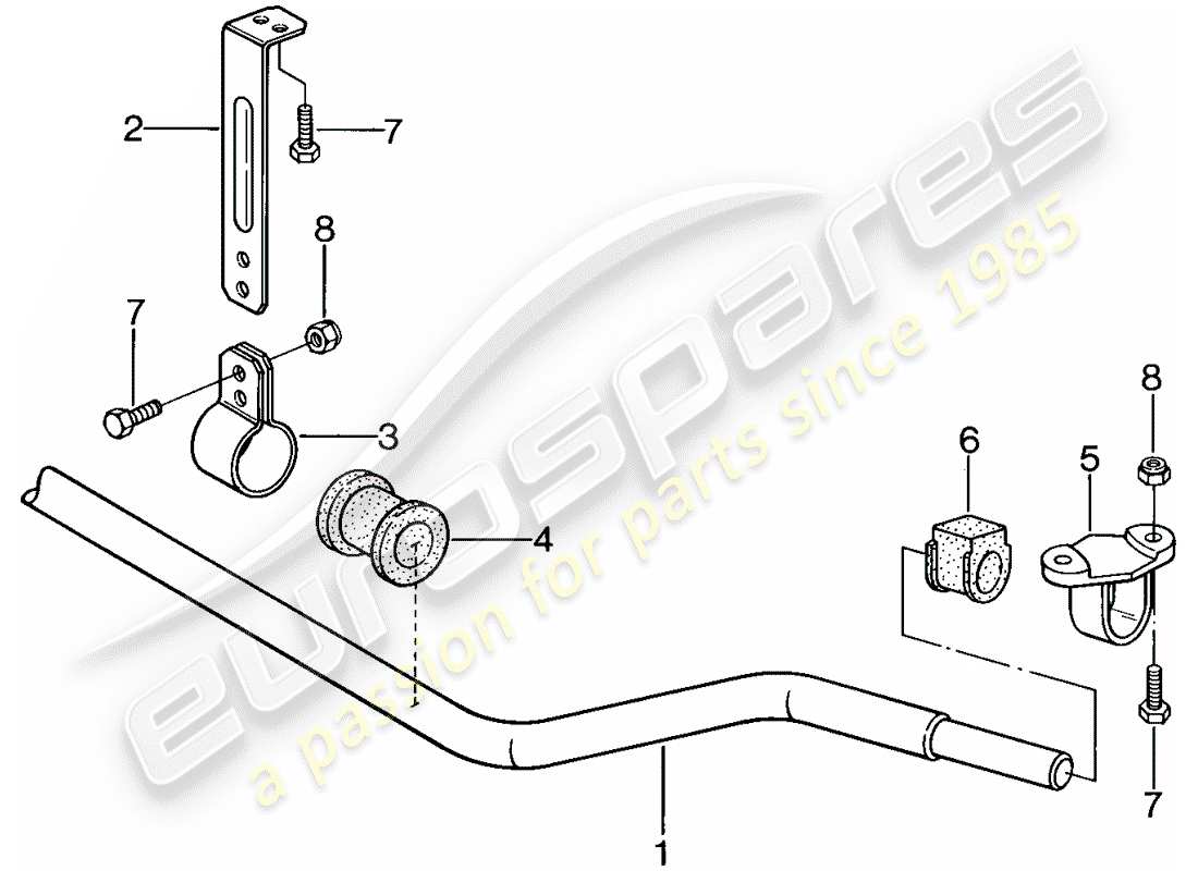porsche 1982 (944) stabilizzatore diagramma delle parti