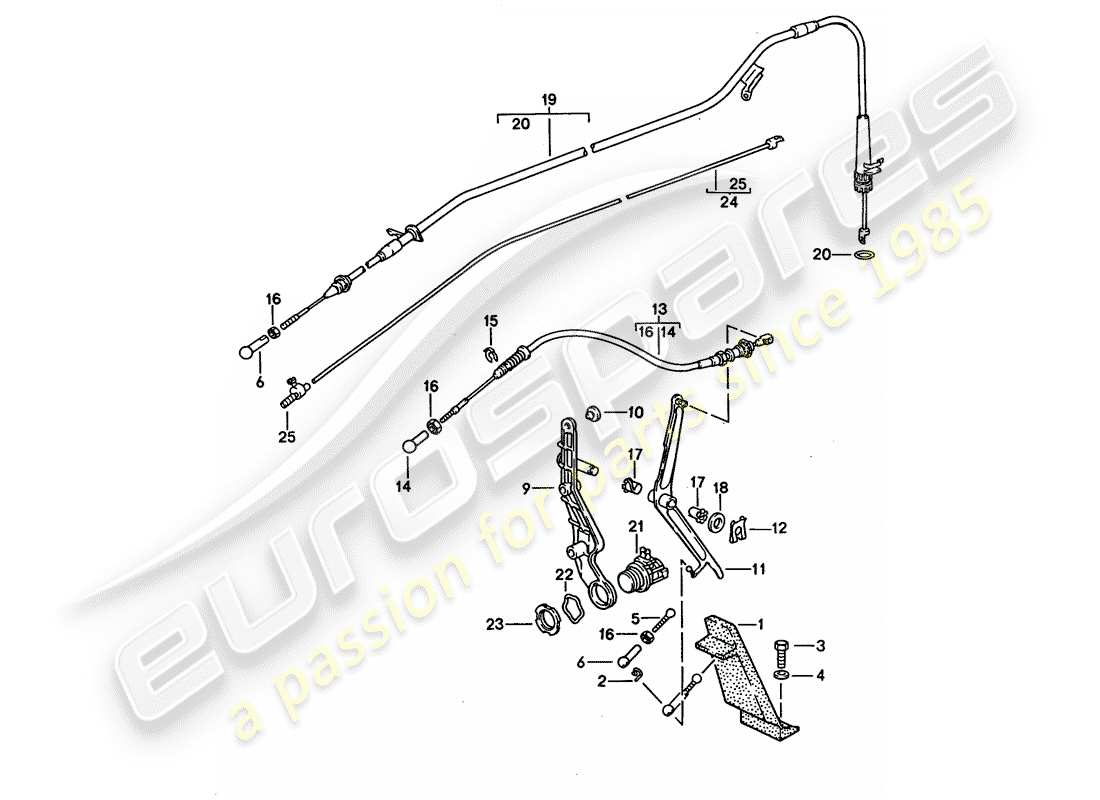 porsche 1992 (928) controllo dell'acceleratore diagramma delle parti