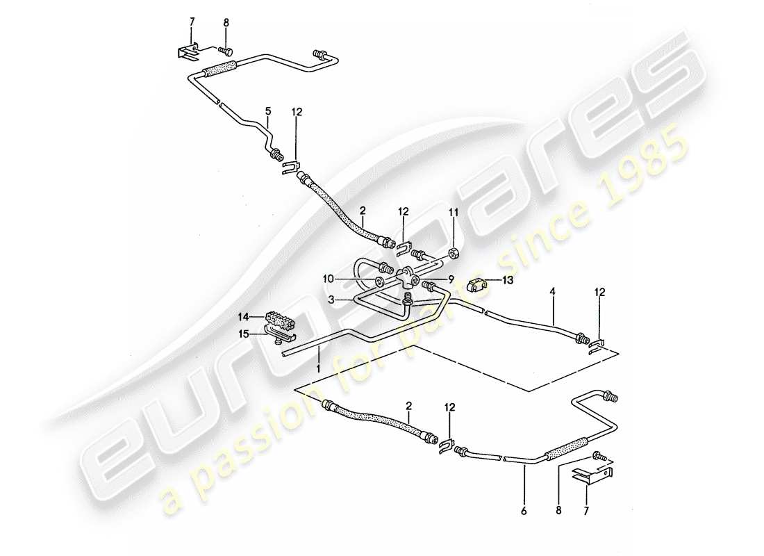 porsche 1994 (968) diagramma delle parti delle linee dei freni