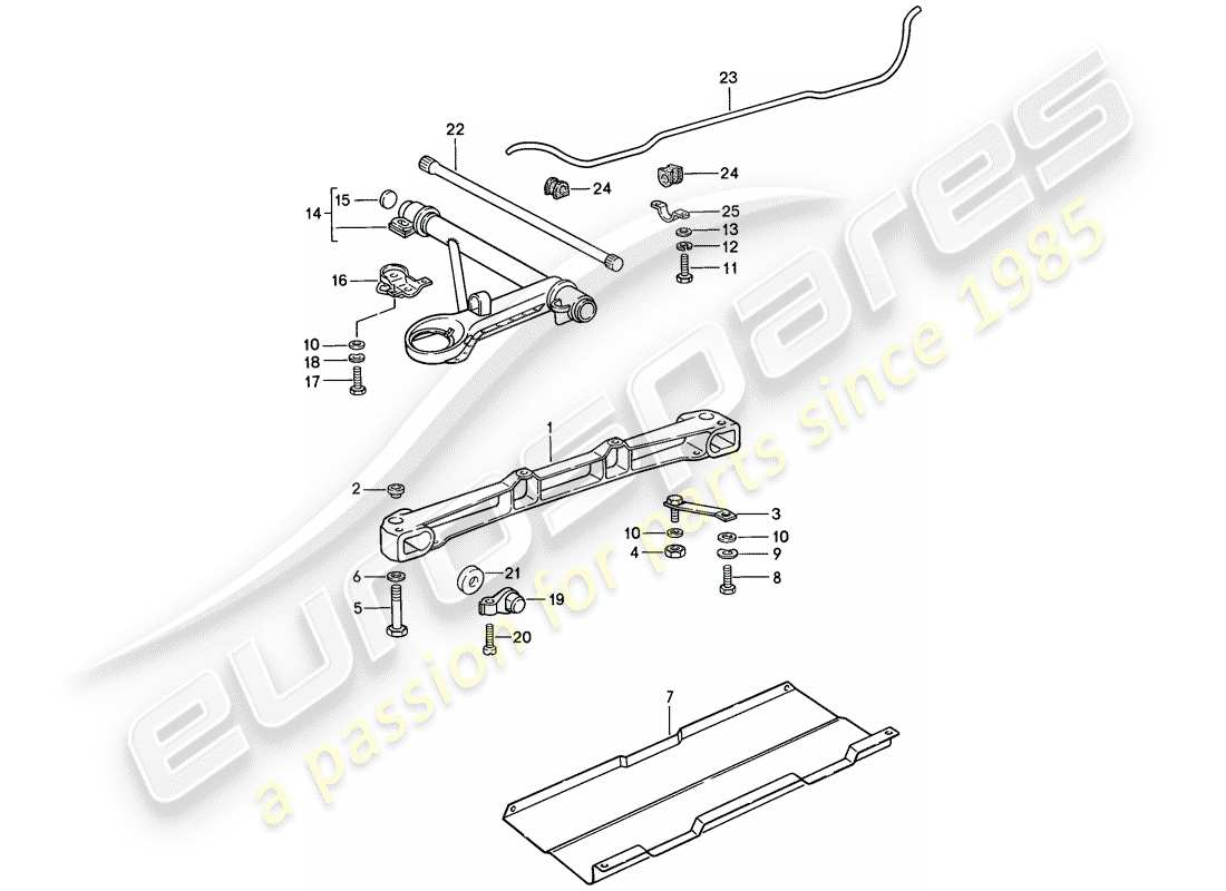 porsche 1986 (911) assale anteriore - stabilizzatore diagramma delle parti