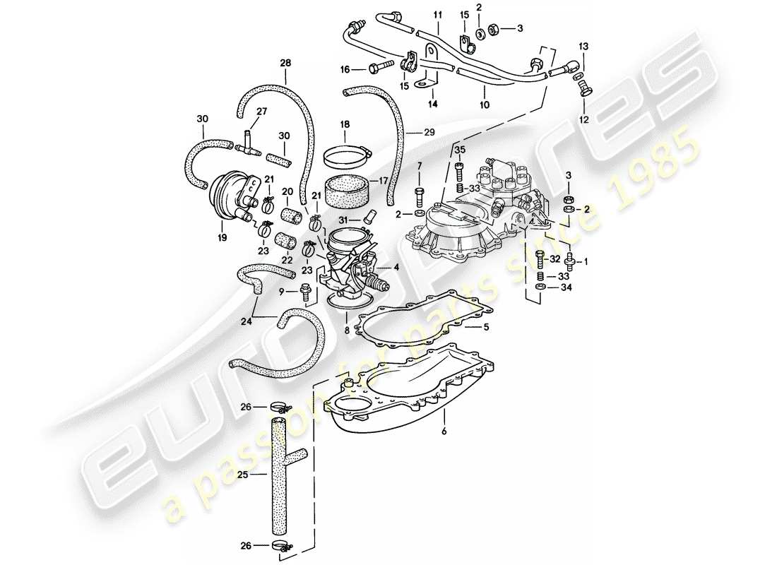 porsche 1986 (928) k-jetronic - 2 - d - mj 1983>> - mj 1983 diagramma delle parti