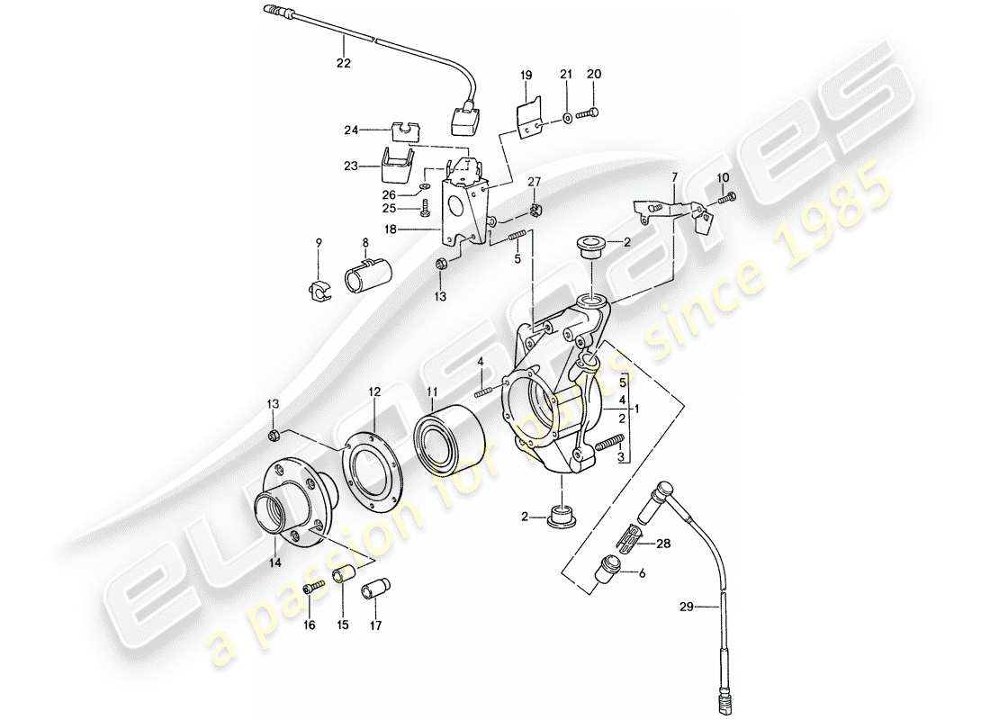 porsche 1987 (959) portaruota diagramma delle parti
