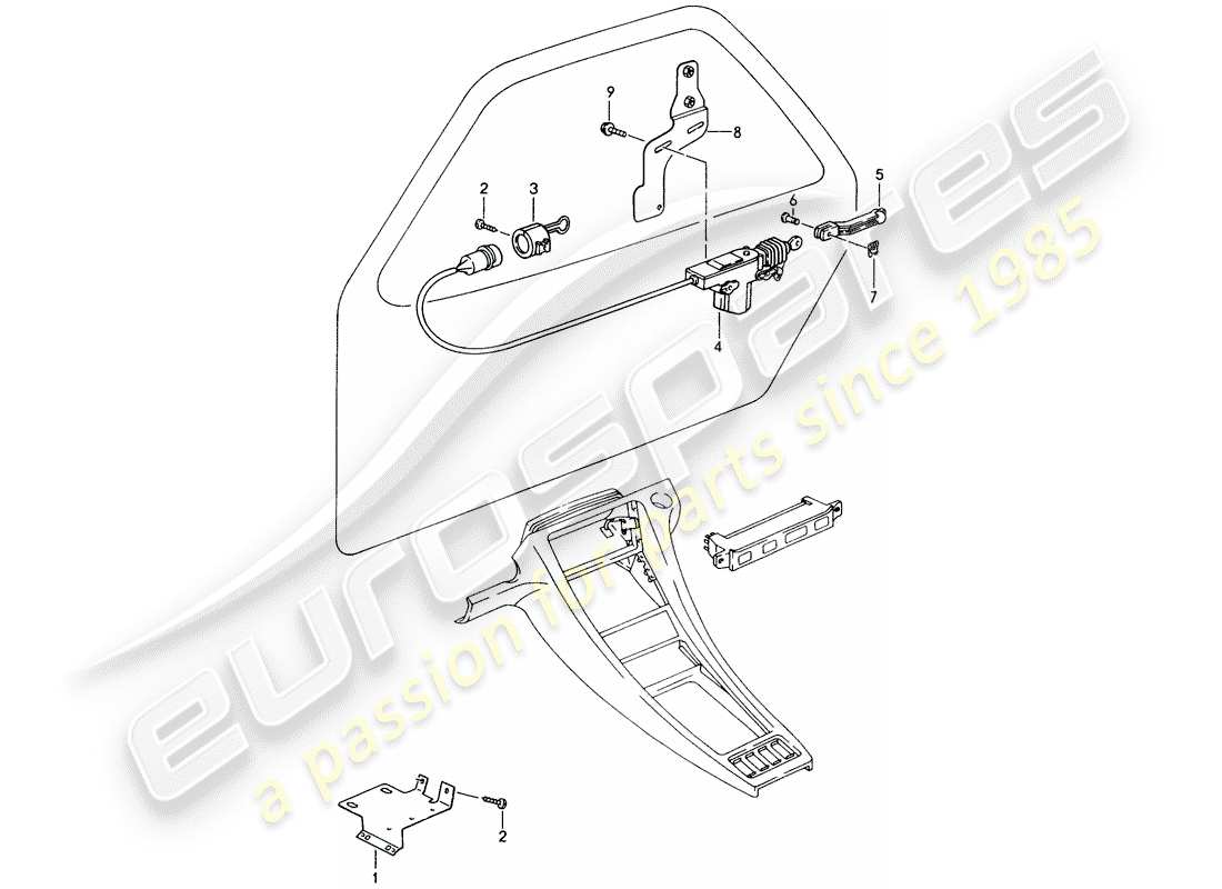 porsche 1994 (928) sistema di chiusura centralizzata diagramma delle parti