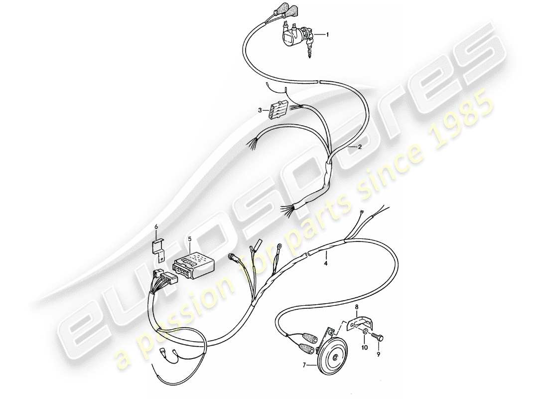 porsche 1982 (911) sistema d'allarme diagramma delle parti
