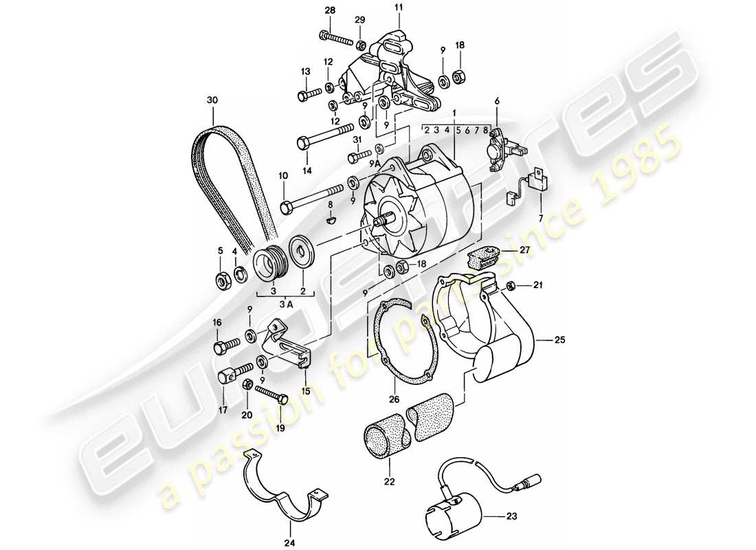 porsche 1985 (928) alternatore - d - mj 1985>> - mj 1985 diagramma delle parti