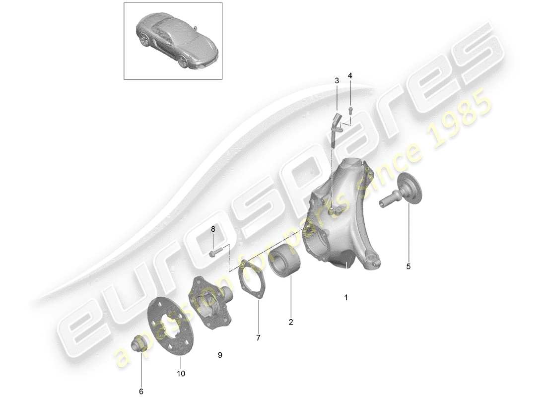porsche 2015 (981 boxster) portaruota diagramma delle parti