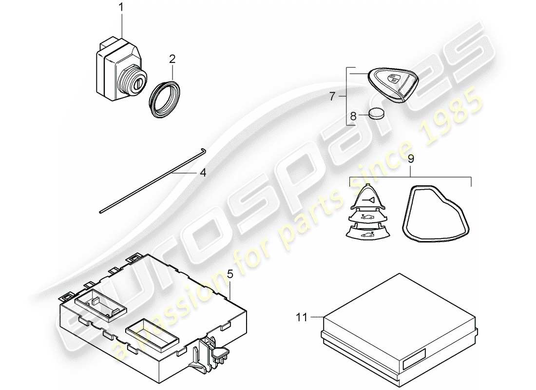 porsche 2009 997-2 turbo / gt2 unità di controllo diagramma delle parti