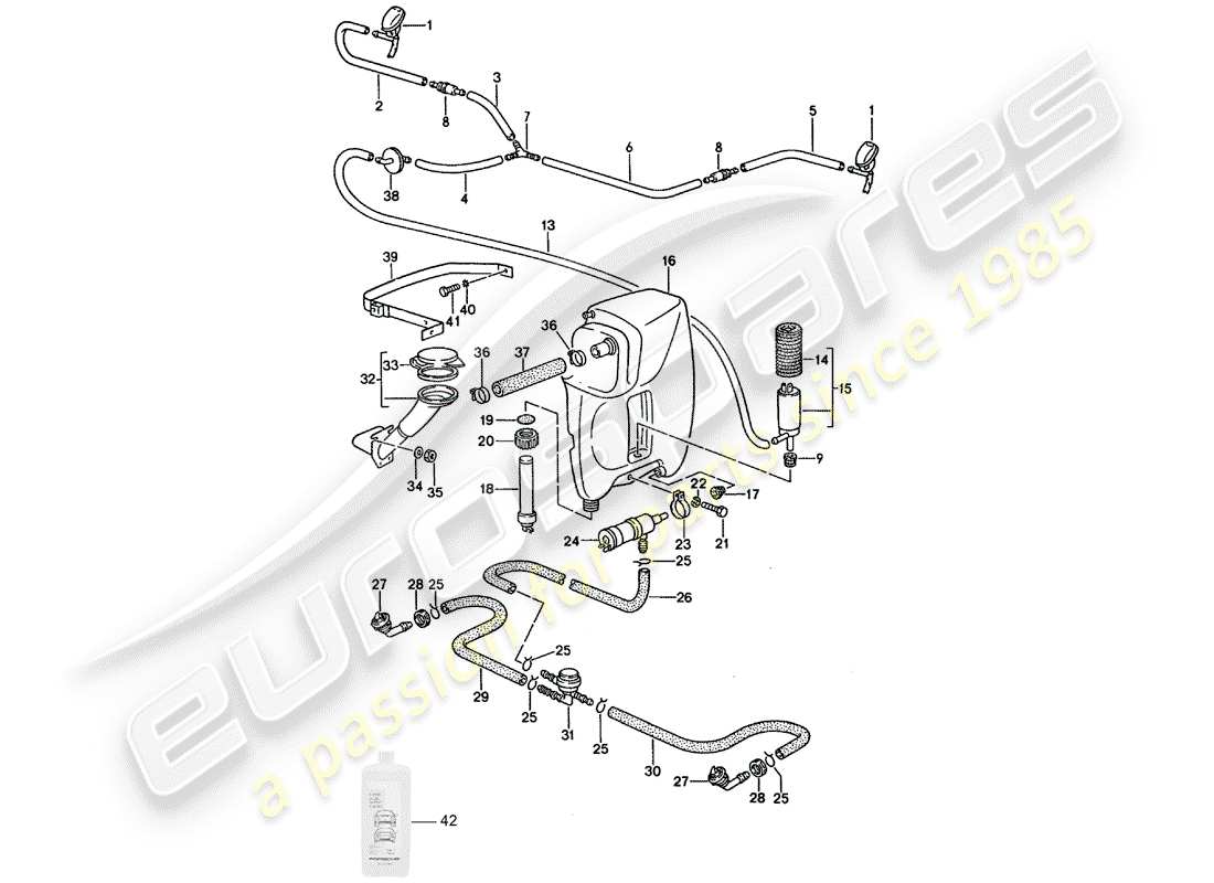 porsche 1994 (928) gruppo rondella - impianto rondella diagramma delle parti