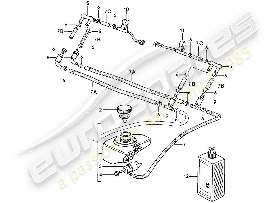 porsche 1984 (911) rondella intensivo diagramma delle parti