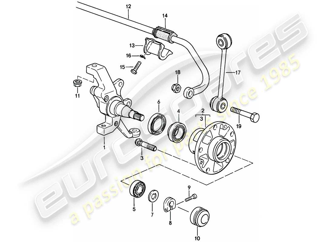 porsche 1982 (928) fuso a snodo - stabilizzatore - asse anteriore - lubrificanti schema delle parti