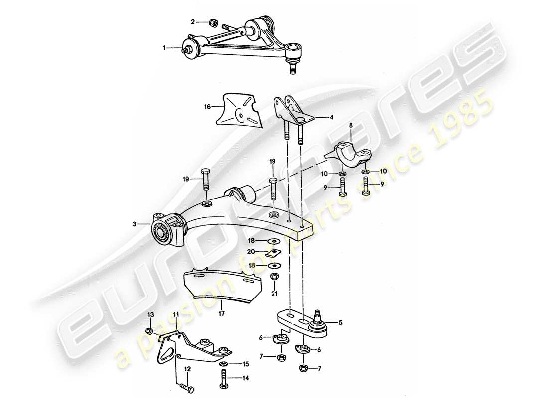 porsche 1992 (928) braccio di controllo del binario diagramma delle parti