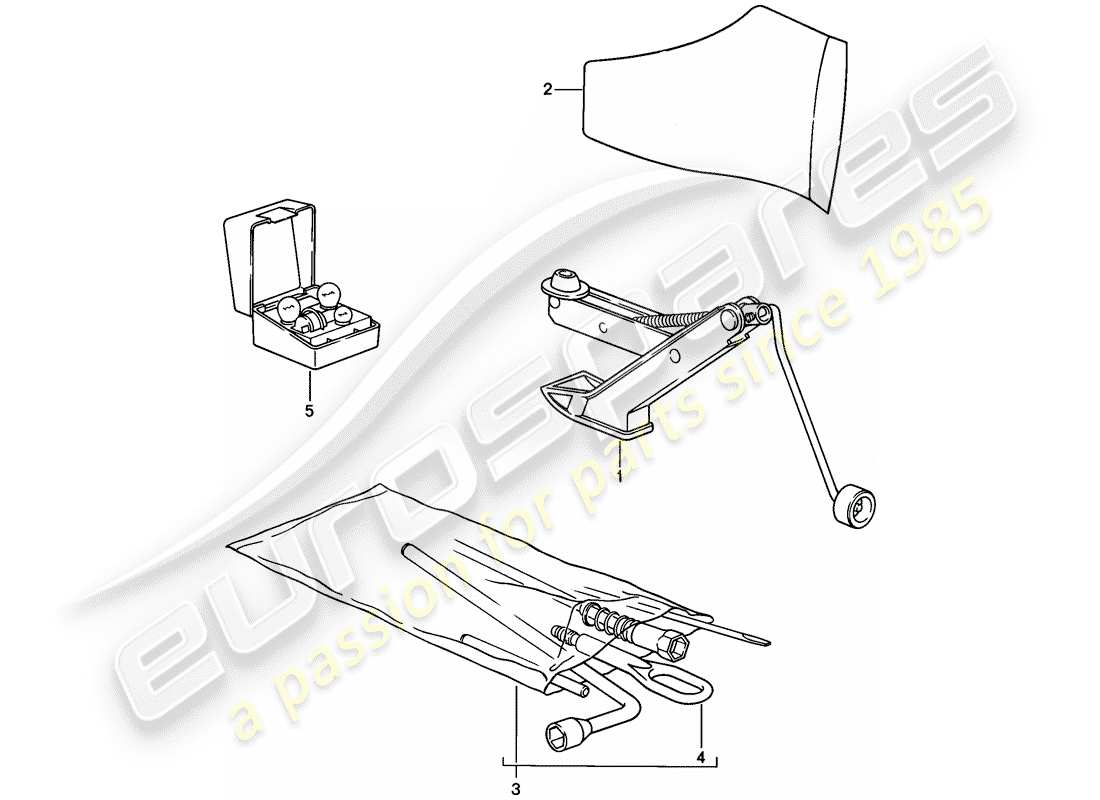 porsche 1983 (928) attrezzo diagramma delle parti