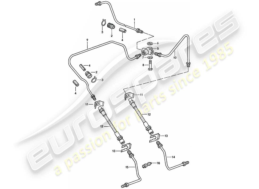 porsche 1978 (911) linee dei freni diagramma delle parti