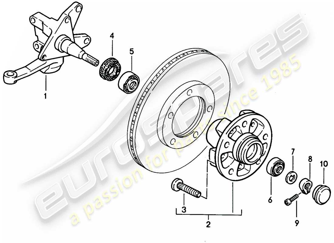 porsche 1991 (944) fuso a snodo - lubrificanti diagramma delle parti