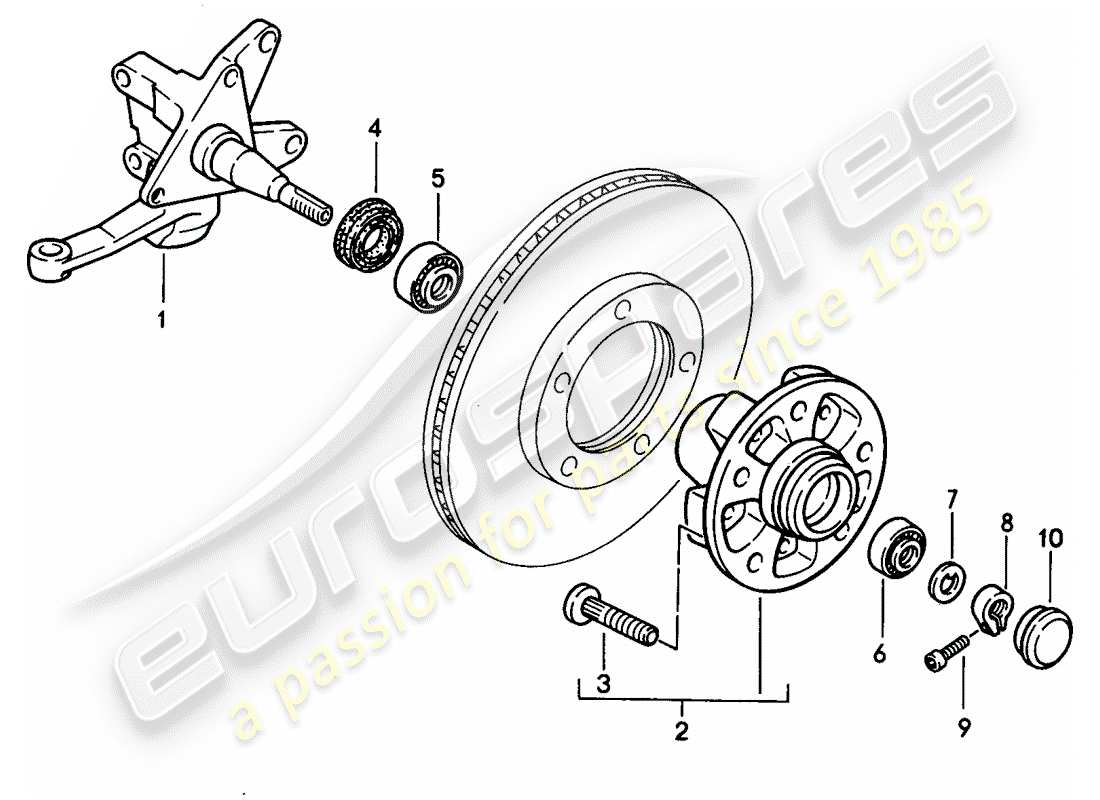 porsche 1992 (968) fuso a snodo - lubrificanti diagramma delle parti