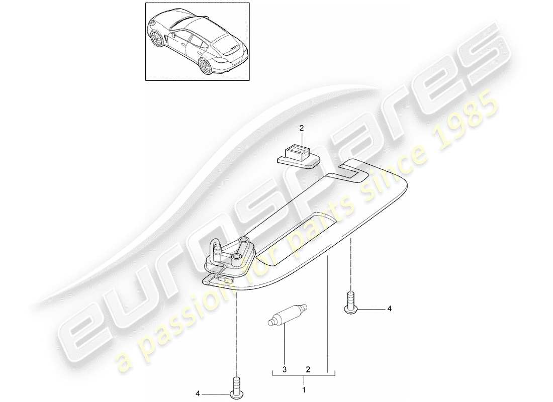porsche 2013 (panamera 970) schema delle parti delle visiere parasole