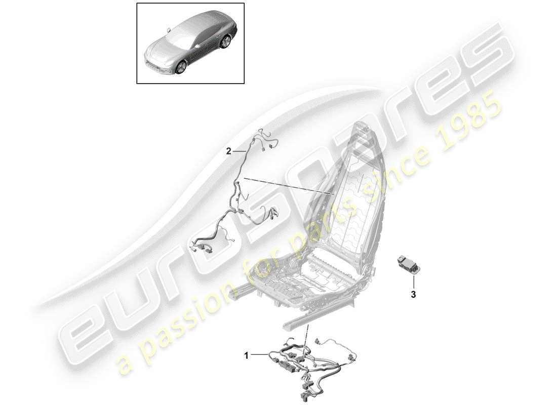 porsche 2020 (panamera 971-1) cablaggi diagramma delle parti