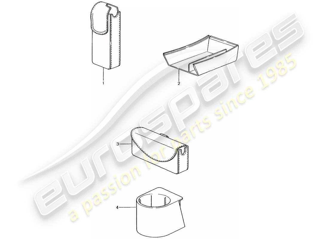 porsche 1998 (tequipment) scatola di stoccaggio diagramma delle parti