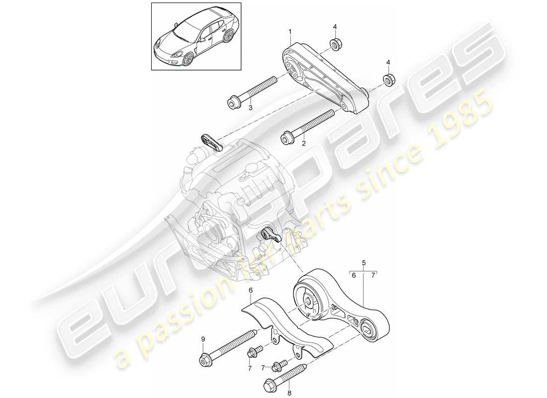 porsche 2013 (panamera 970) sospensione motore schema delle parti