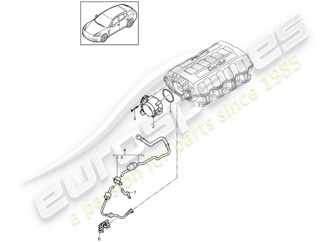 porsche 2013 (panamera 970) schema delle parti corpo farfallato