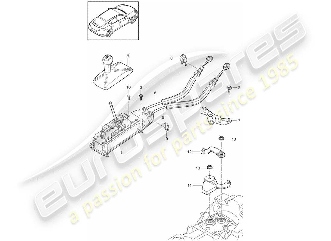 porsche 2013 (panamera 970) controllo della trasmissione diagramma delle parti