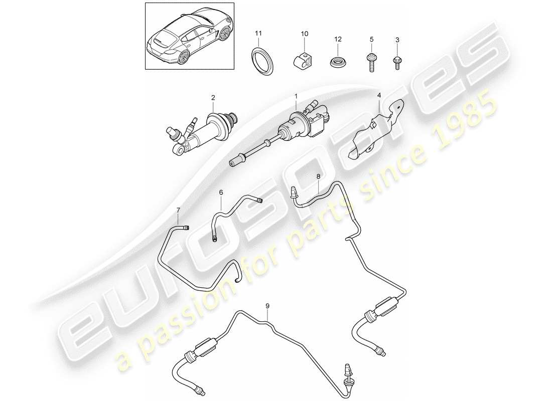 porsche 2011 (panamera 970) frizione idraulica schema delle parti