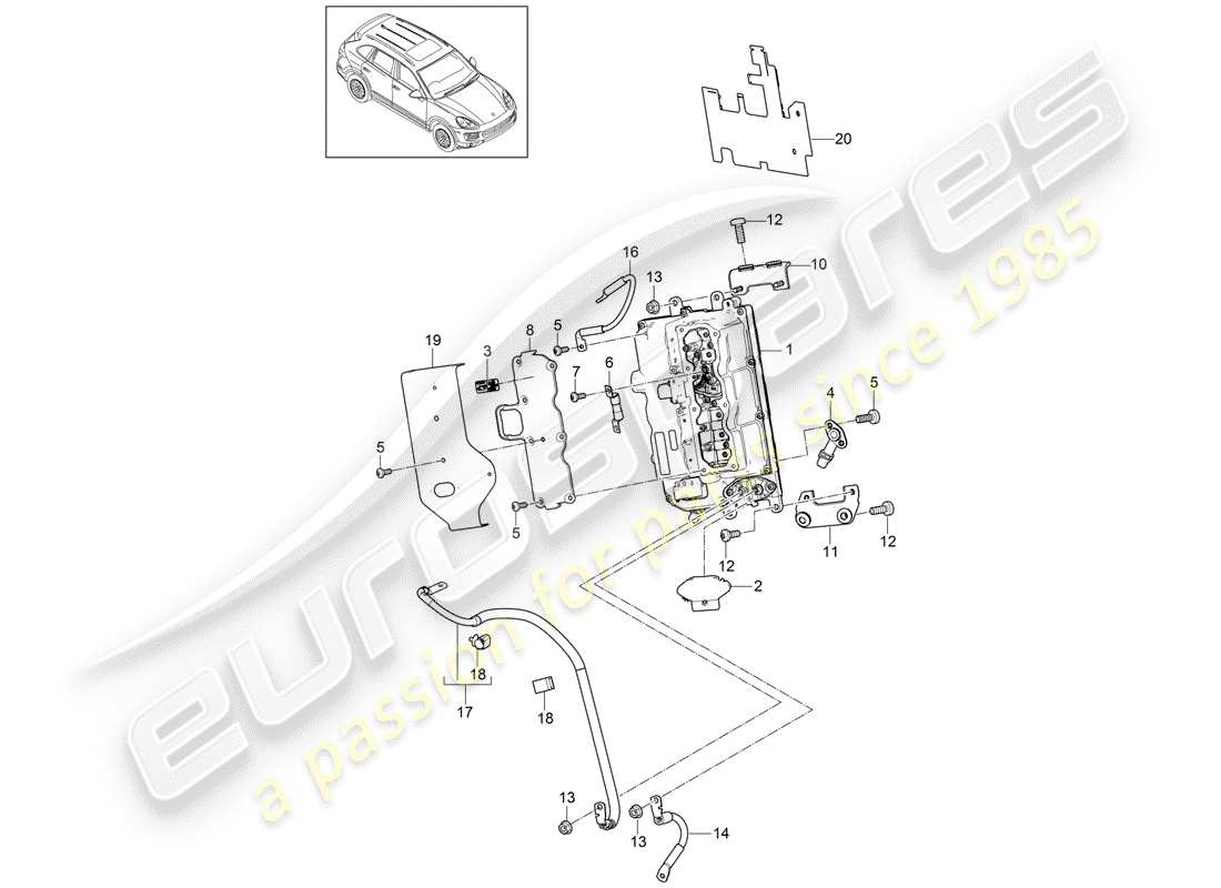 porsche 2013 (cayenne e2 92a) elettronica di potenza e controllo - schema delle parti