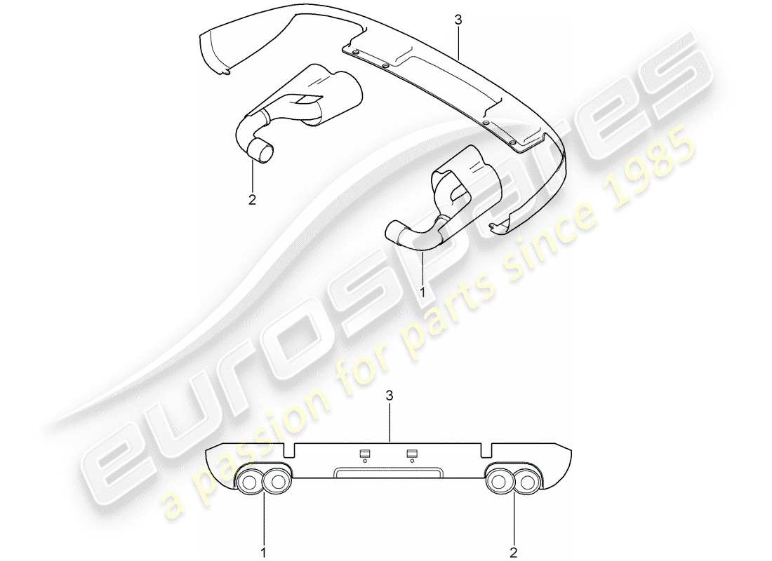 porsche 2007 (tequipment cayenne) tubo di scappamento diagramma delle parti