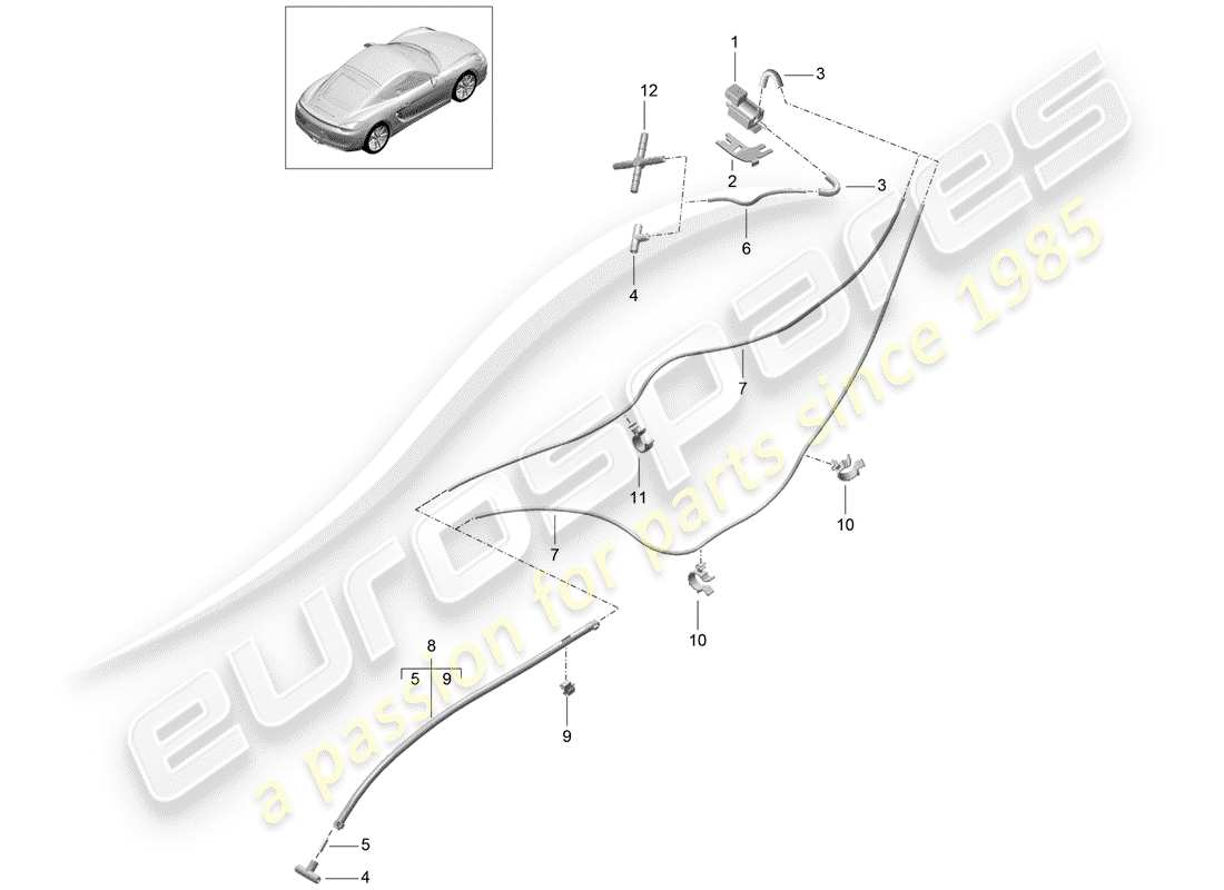 porsche 2015 (981 cayman) diagramma delle parti del sistema di scarico